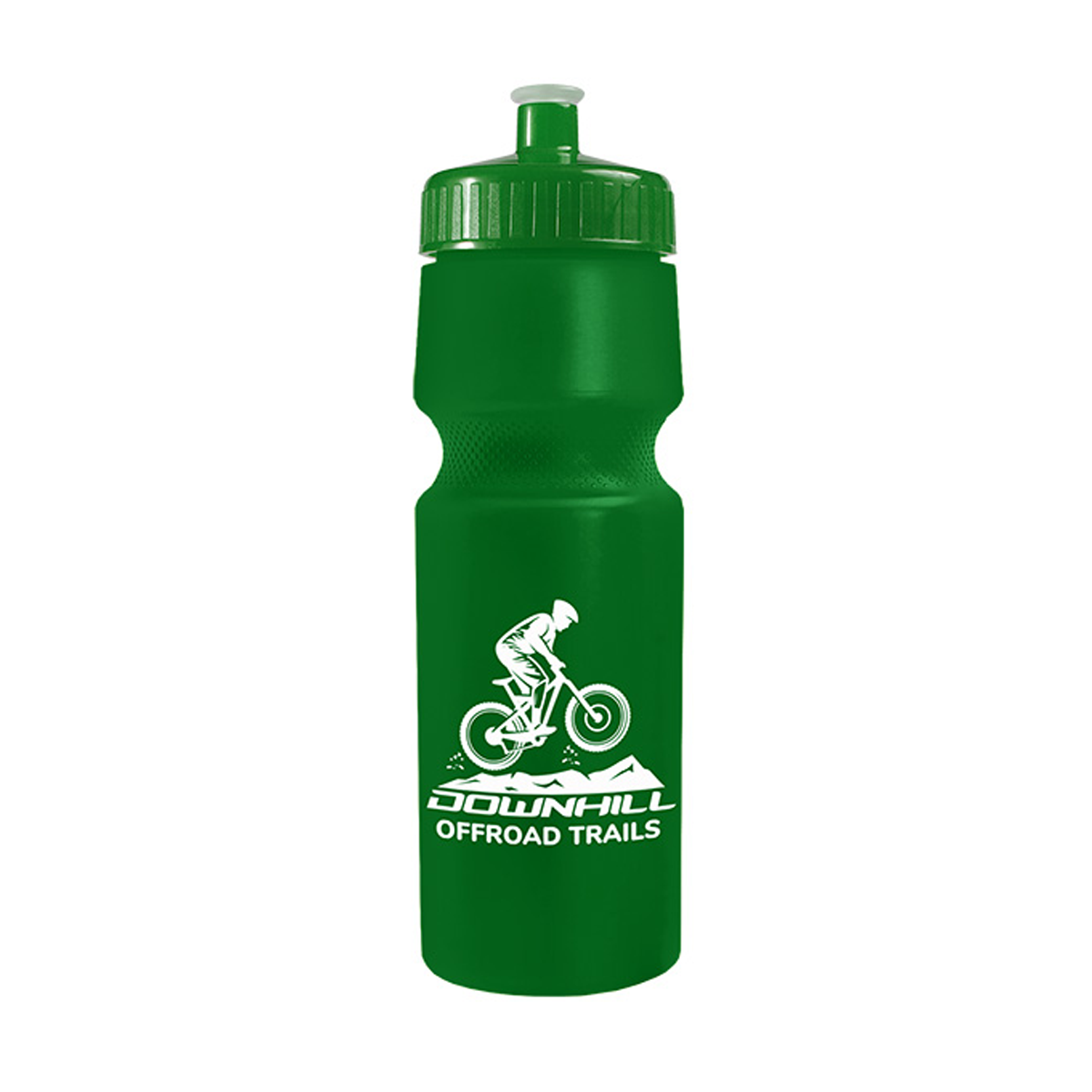 The Venture 24 oz. Circular Bike Bottle with Push pull lid, Screen Print