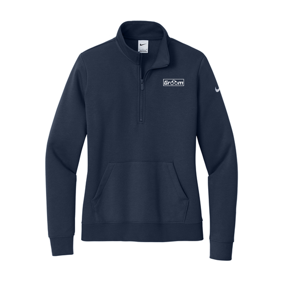 Nike Women's Club Fleece Sleeve Swoosh 1/2-Zip, Screen Print