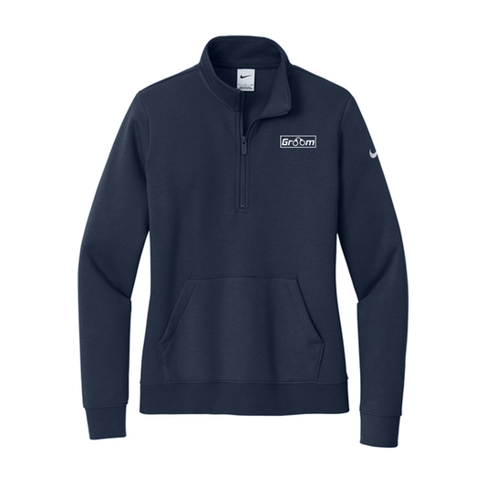 Nike Women's Club Fleece Sleeve Swoosh 1/2-Zip, Screen Print