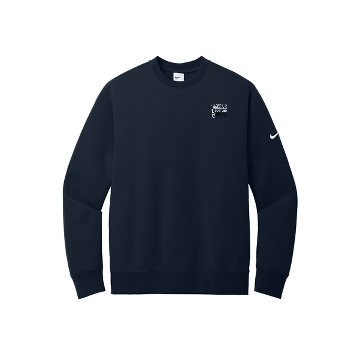 Nike Club Fleece Sleeve Swoosh Crew, Screen Print