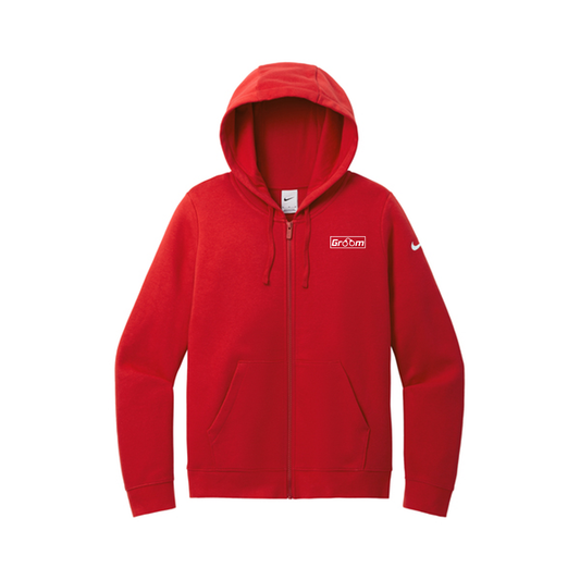 Nike Women's Club Fleece Sleeve Swoosh Full-Zip Hoodie, Screen Print