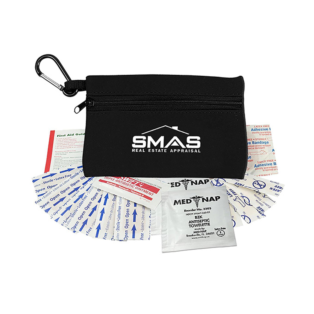 First Aid Kit Zipper Tote With Carabiner, Screen Print