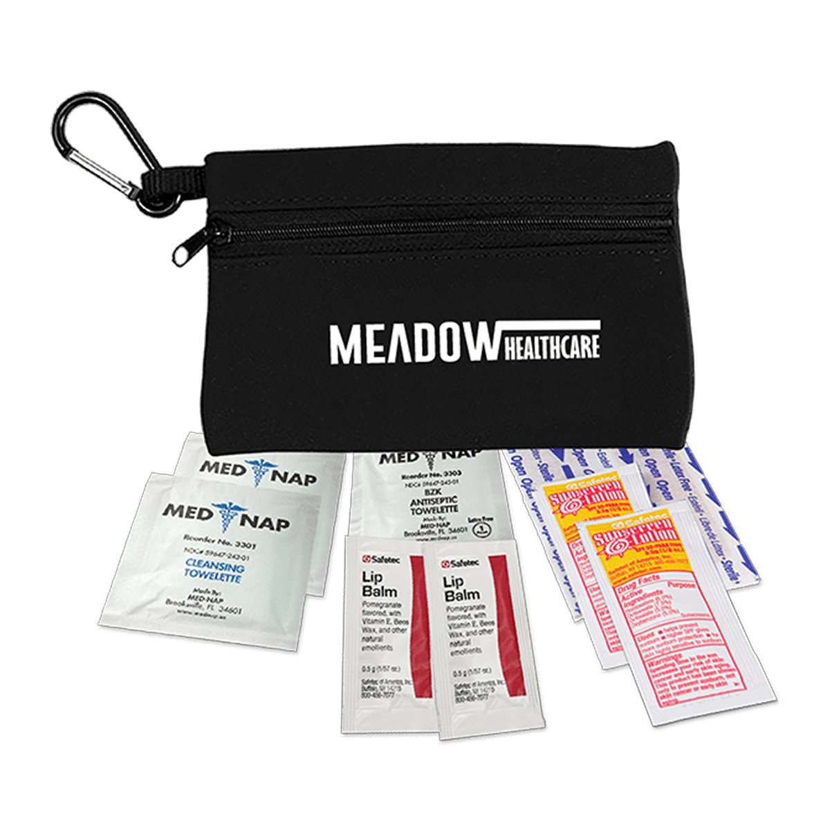 Zipper Tote Sun Kit with Carabiner, Screen Print