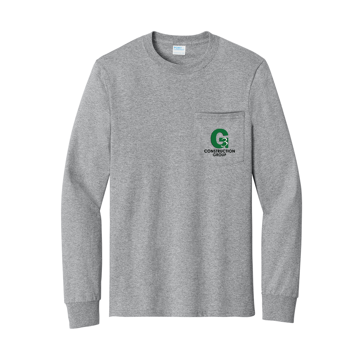 Port & Company® Tall Long Sleeve Essential Pocket Tee, Printed