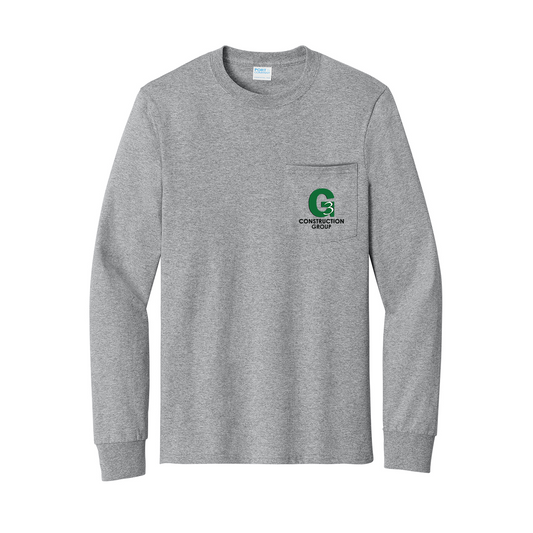 Port & Company® Tall Long Sleeve Essential Pocket Tee, Printed