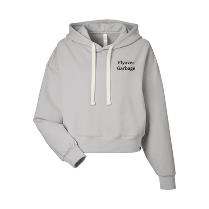 pdp1725 Glyder Ladies' Vintage Oversized Cropped Hooded Sweatshirt, Screen Print