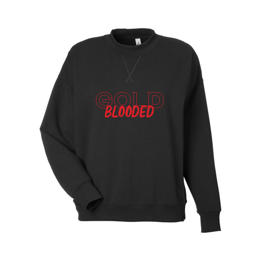 pdp6789 Glyder Ladies' Vintage Oversized Crew Pullover, Screen Print