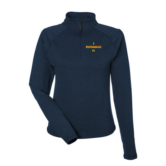 pdp8023 Glyder Ladies' Marbled Jersey Fairway Quarter-Zip, Full Color