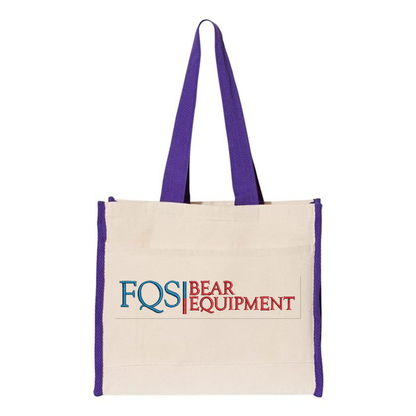 Heavy Canvas Gusset Tote Bag with Color Handles