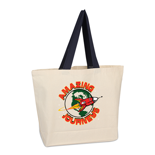 Beach Bag with Colored Handles, Full Color