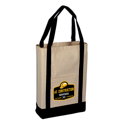 Two Tone Canvas Deluxe Tote, Full Color
