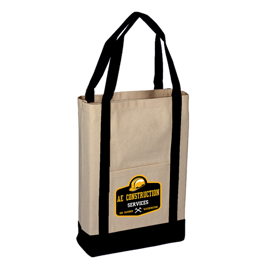 Two Tone Canvas Deluxe Tote, Full Color