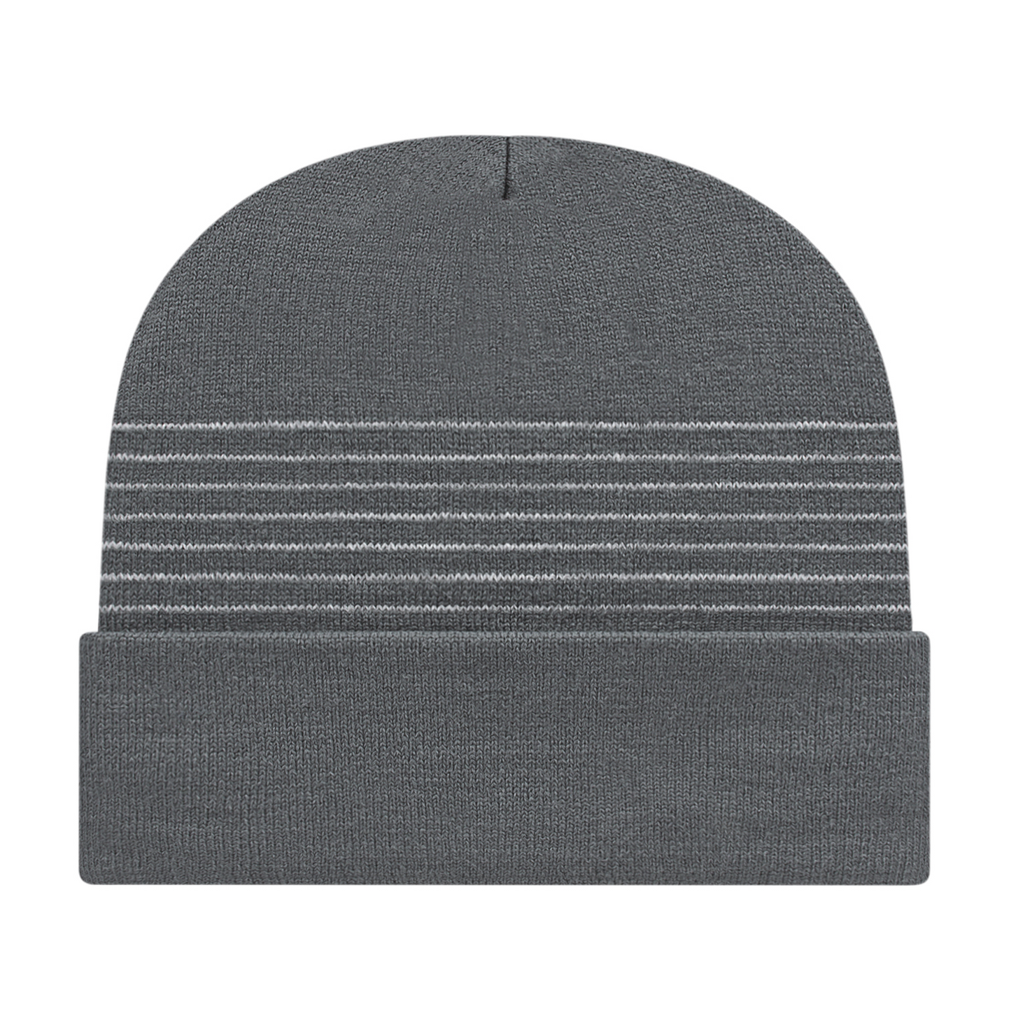 Thin Striped Knit Cap with Cuff
