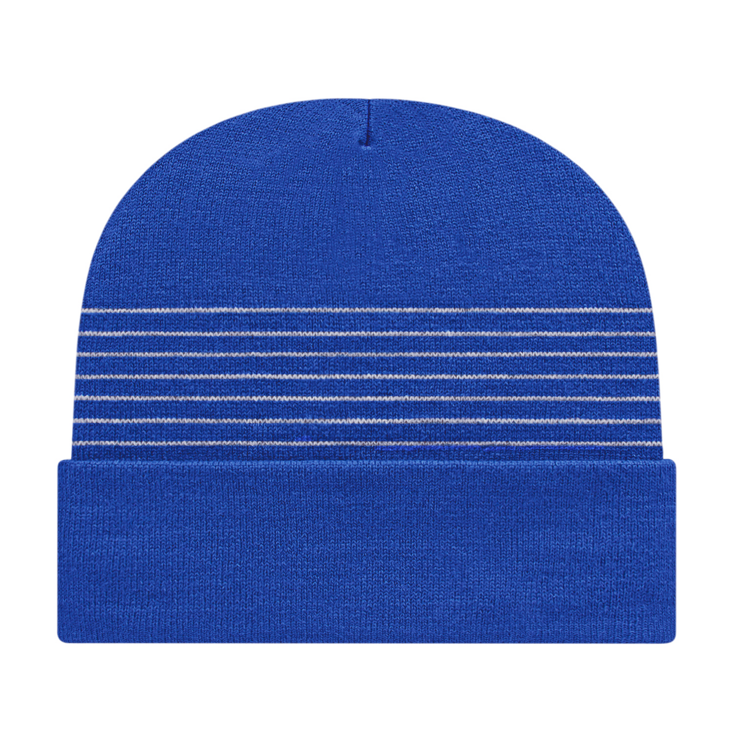 Thin Striped Knit Cap with Cuff