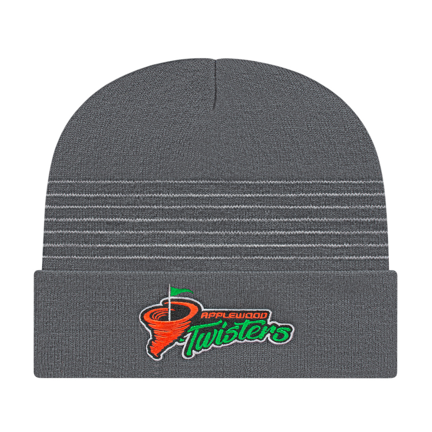 Thin Striped Knit Cap with Cuff