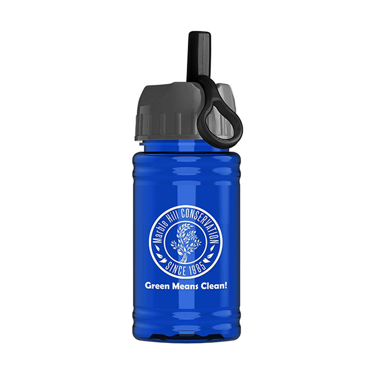 UpCycle Mini 16 oz. rPet Sports Bottle with Ring Straw Lid, Screen Print