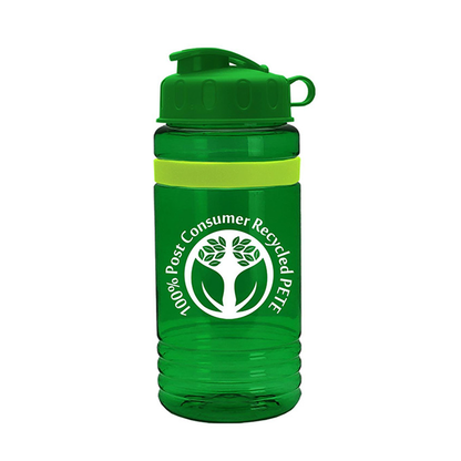 20 oz. UpCycle rPET Bottle With Flip Lid and Grip Band, Screen Print
