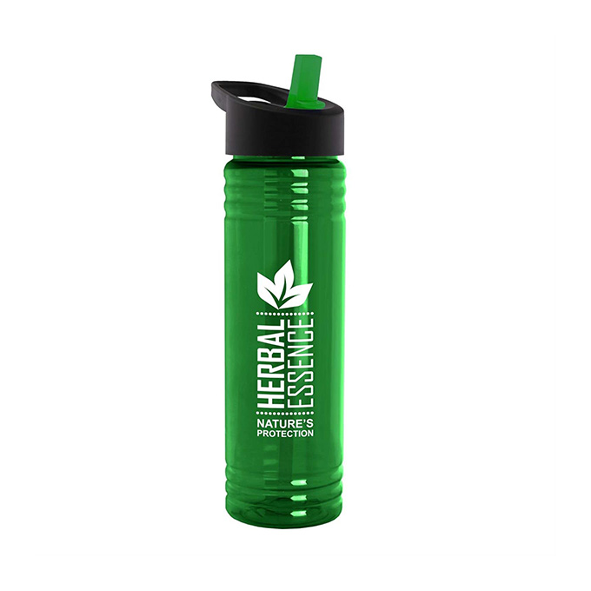 24 oz. Slim Fit UpCycle RPET Bottles with Flip Straw Lid, Screen Print
