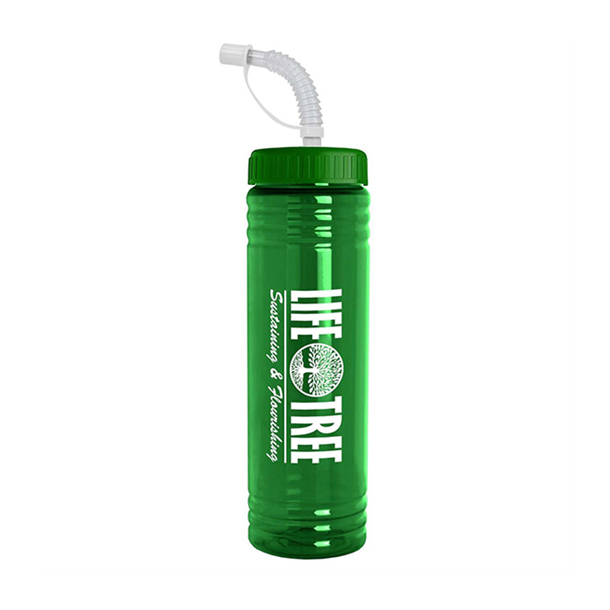 24 oz. Slim Fit UpCycle RPET Bottle with Straw Lid, Full Color