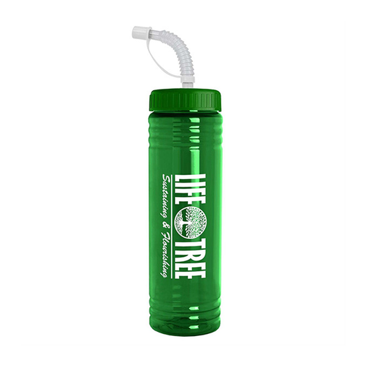 24 oz. Slim Fit UpCycle RPET Bottle with Straw Lid, Full Color