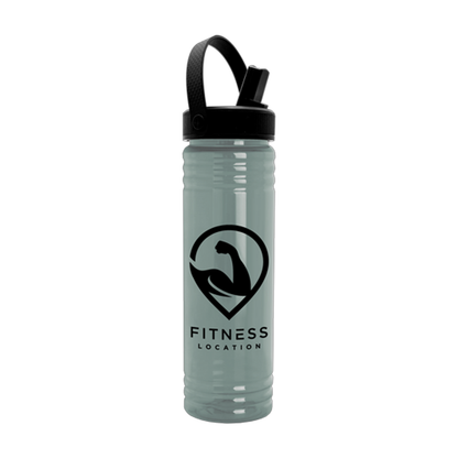 24 oz. Slim Fit UpCycle RPET Bottle with Flip Straw Swivel Handle Lid, Full Color