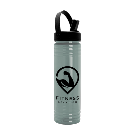 24 oz. Slim Fit UpCycle RPET Bottle with Flip Straw Swivel Handle Lid, Full Color