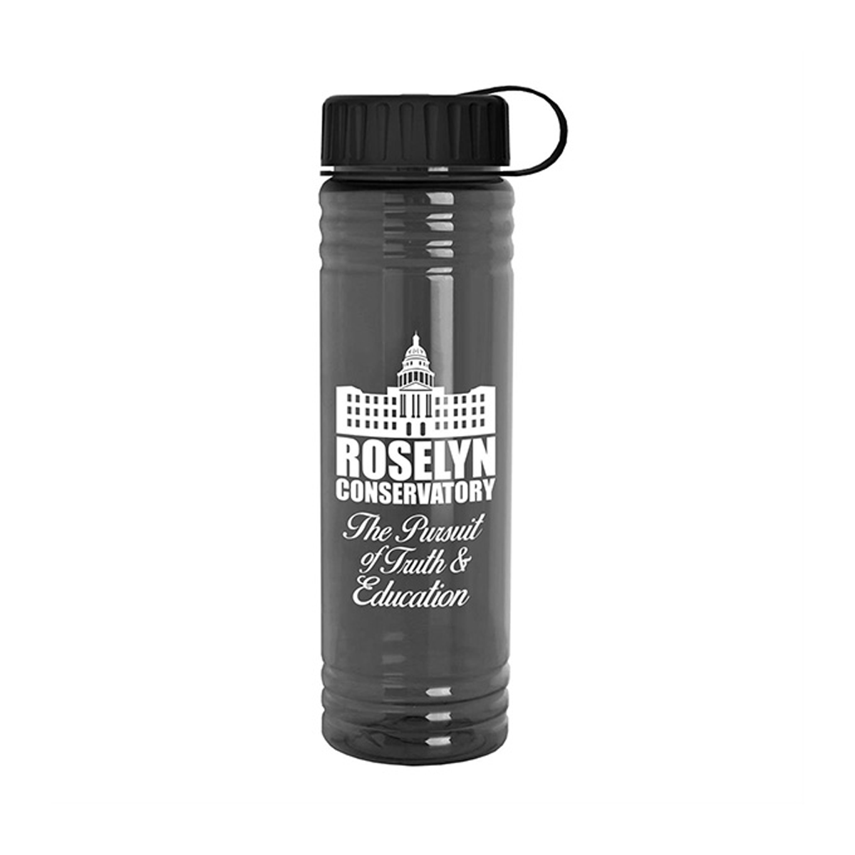 24 oz. Slim Fit UpCycle RPET Bottle with Tethered Lid, Screen Print