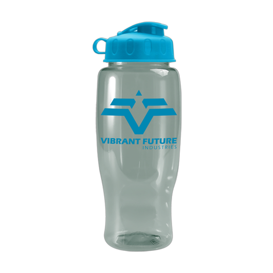 UpCycle Poly-Pure 27 Oz. Transparent Bottle with Flip Lid, Full Color