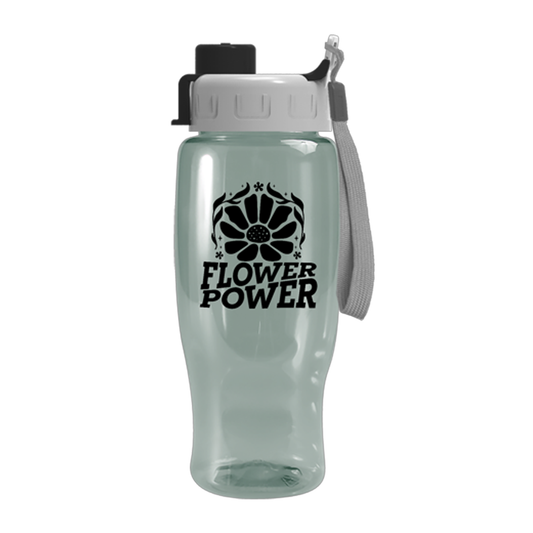 UpCycle Poly-Pure 27 Oz. Transparent Bottle with Quick Snap Lid, Full Color