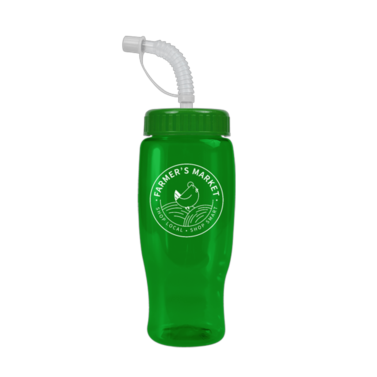 UpCycle - Poly-Pure 27 Oz. Transparent Bottle with Straw Lid, Screen Print