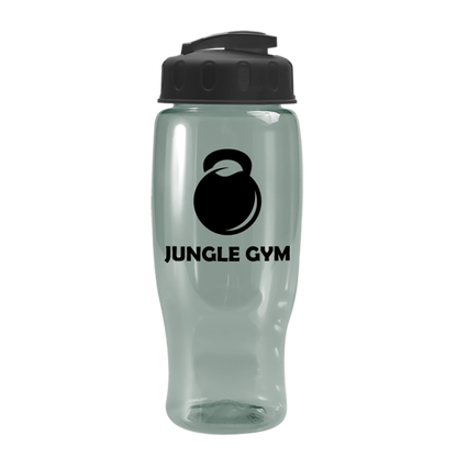 UpCycle Poly-Pure 27 Oz. Transparent Bottle with Flip Lid, Full Color