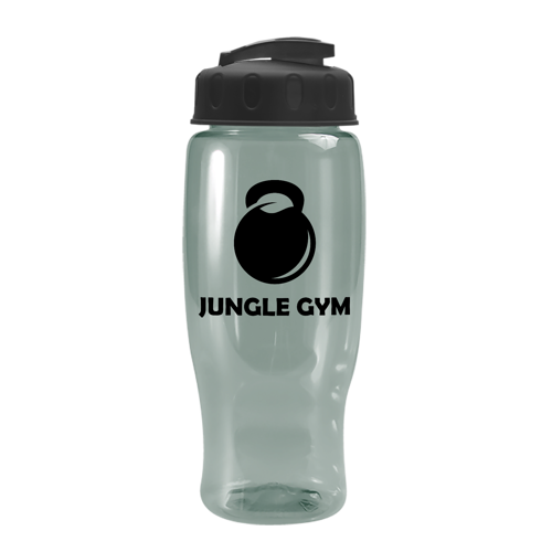 UpCycle Poly-Pure 27 Oz. Transparent Bottle with Flip Lid, Full Color