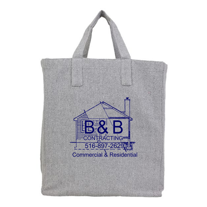 Sustainable Recycled Grocery Tote Bag with Bottom Gusset, Full Color