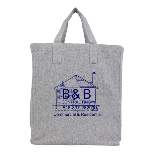 Sustainable Recycled Grocery Tote Bag with Bottom Gusset, Full Color