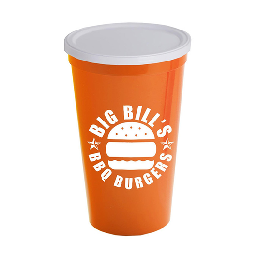 22 oz. Stadium Cup with No-Hole Cover, Screen Print