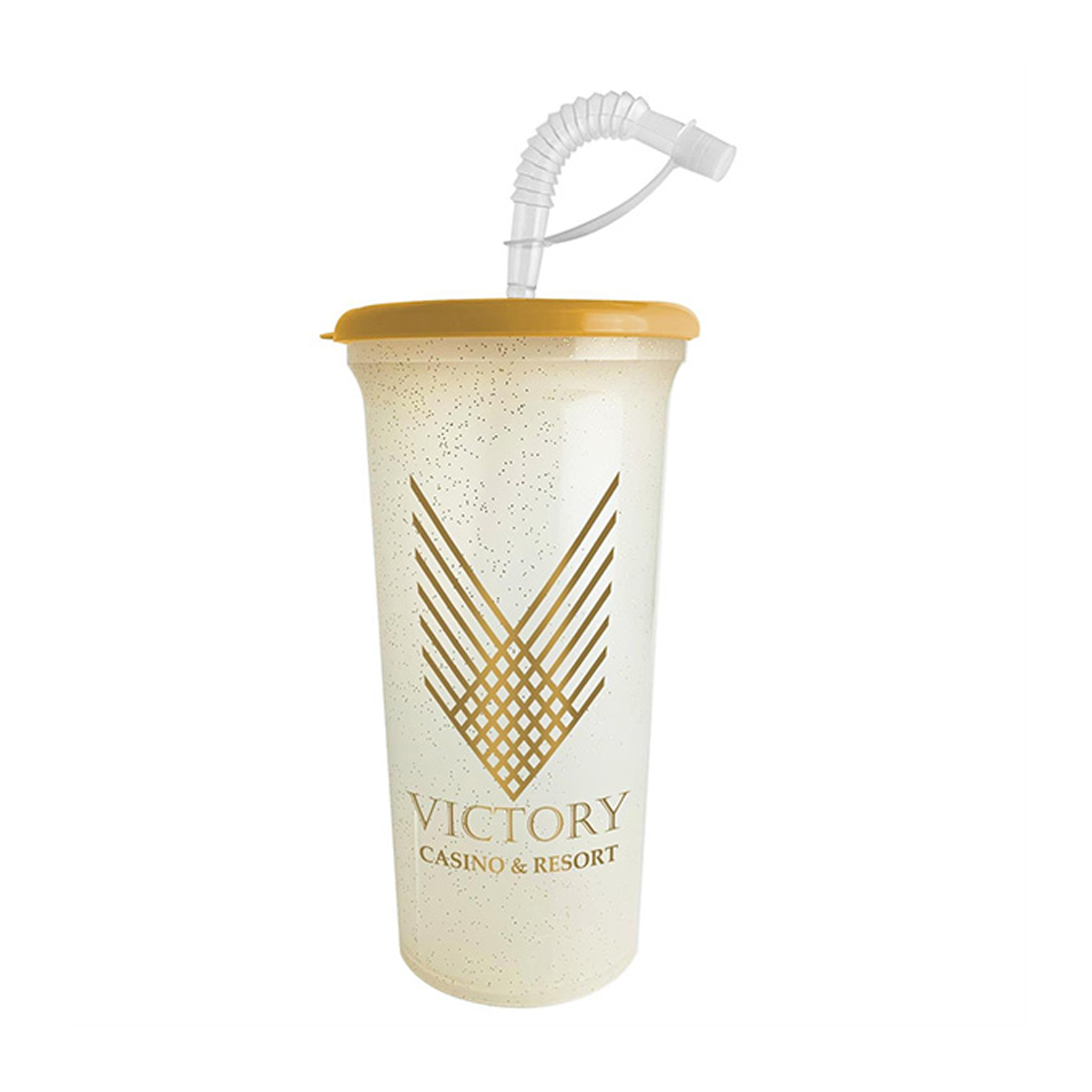 Super Sipper 32 oz. Sport Sipper Cup with Gold Glitter, Screen Print