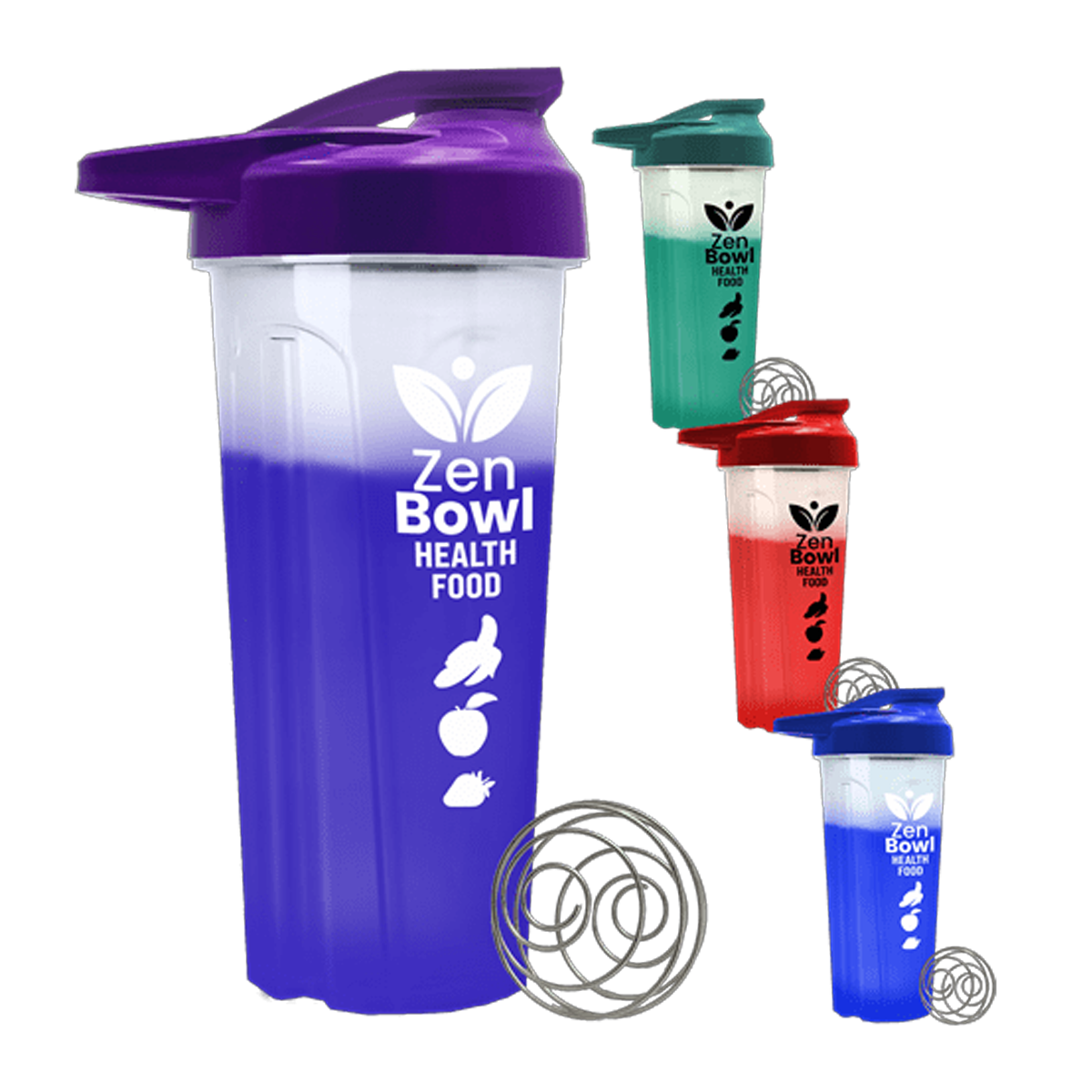 24 oz changing color Endurance Tumbler with Wire Mixing Ball, Screen Print