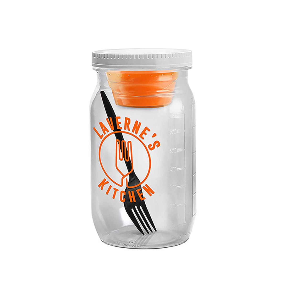 27 oz. TritanClear Salad Jar with Dressing Container, Pad Print