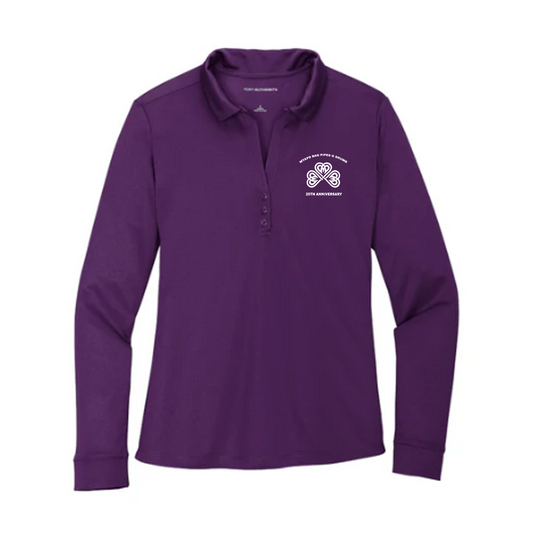 Port Authority® Women's Silk Touch™ Performance Long Sleeve Polo, Printed