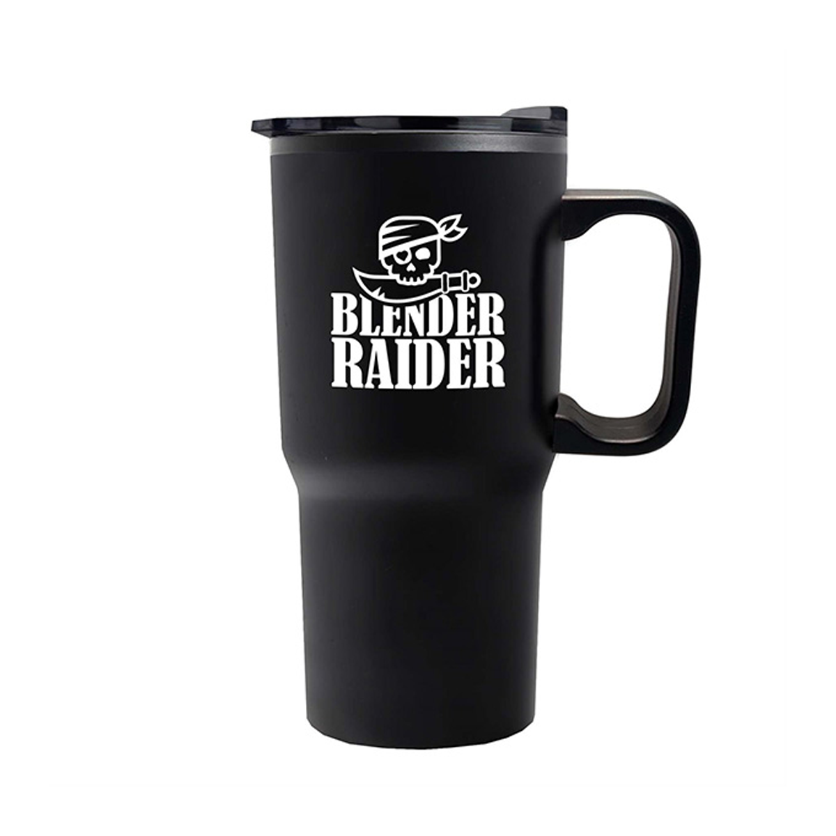 The Major  18 oz. Stainless Steel Auto Tumbler with Plastic Handle, Screen Print