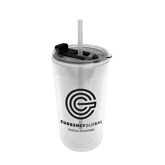 Sentinel 14 oz. Transparent Tumbler with 2-in-1 Flip and Straw hole lid (Straw included), Screen Print