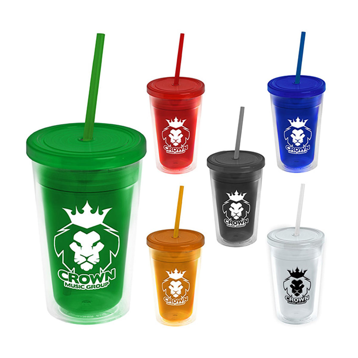 16 oz. Double-Wall Insulated Transparent Tumbler, Full Color