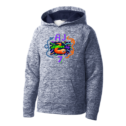 Sport-Tek® Youth PosiCharge® Electric Heather Fleece Hooded Pullover, Full Color