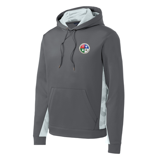 Sport-Tek® Youth Sport-Wick® CamoHex Fleece Colorblock Hooded Pullover, Full Color