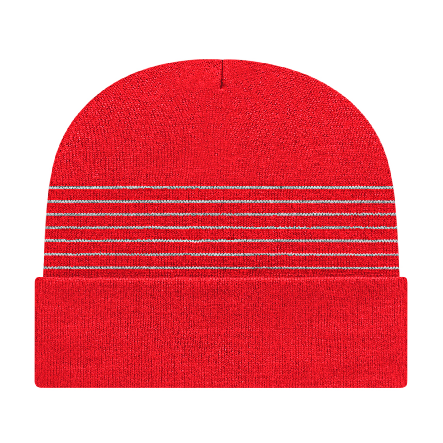 Thin Striped Knit Cap with Cuff