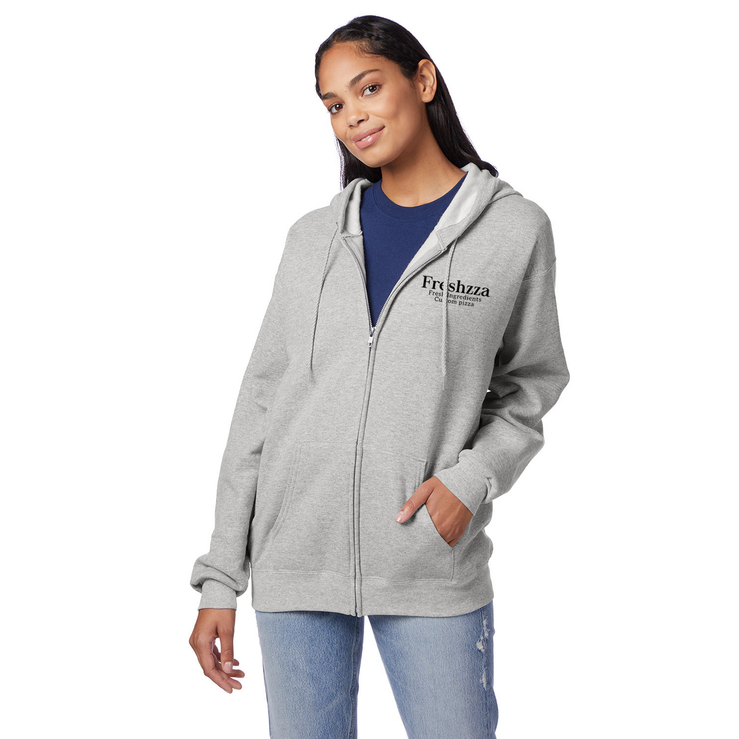 Hanes Adult ComfortBlend EcoSmart Full Zip Hooded Sweatshirt Printed EZ Corporate Clothing
