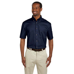 Harriton Mens Short-Sleeve Twill Shirt With Stain-Release - EZ Corporate Clothing
 - 4