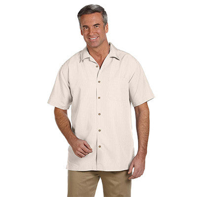 Harriton Mens Barbados Textured Camp Shirt - EZ Corporate Clothing
 - 4