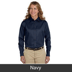 Harriton Ladies Long-Sleeve Twill Shirt With Stain-Release - EZ Corporate Clothing
 - 12