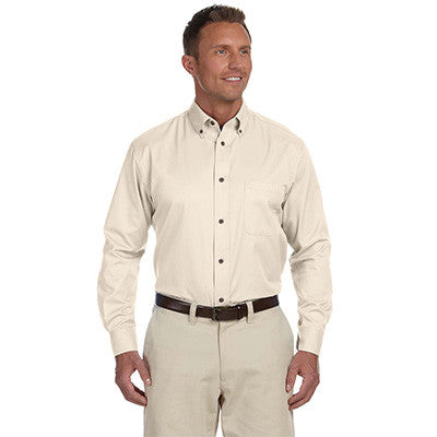 Harriton Mens Long-Sleeve Twill Shirt With Stain-Release - EZ Corporate Clothing
 - 4